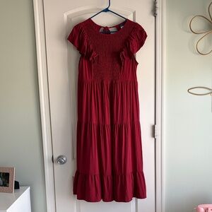 Old Navy Crimson Ruffle Dress